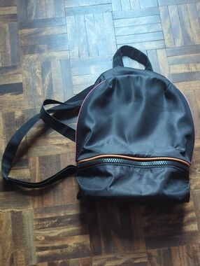 Small Black Backpack With Neon Highlights